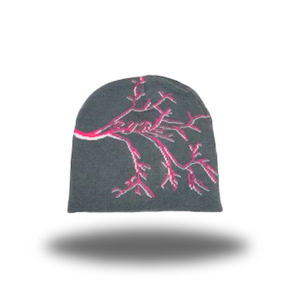 Family Tree Beanie - Electric Pink Grey